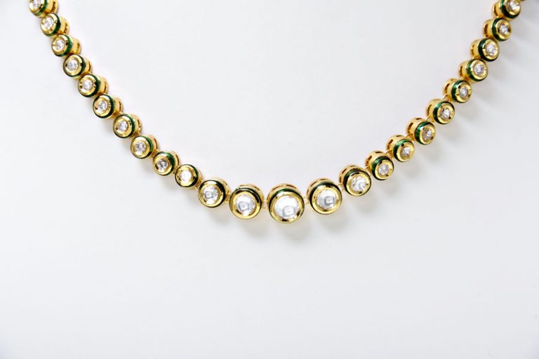 Classic Polki Kundan String Necklace Set - Rent Jewels