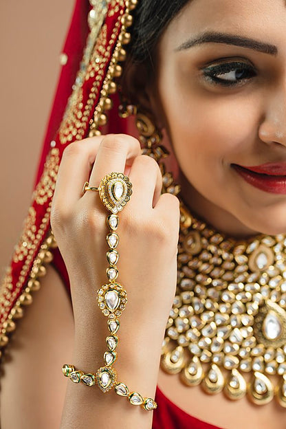 Royal Polki Kundan Choker Bridal Full Necklace Set - Rent Jewels