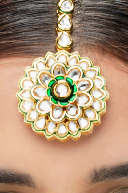 Grand Kundan Choker Full Bridal Necklace Set - Rent Jewels