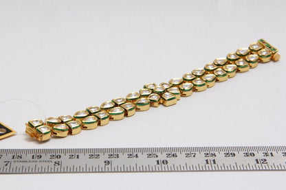 Adjustable Kundan Slim Bracelet - Rent Jewels