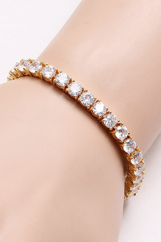 Signity Diamonds Gold Plated Tennis Bracelet - Rentjewels