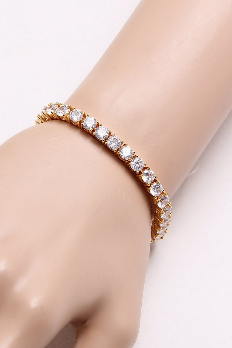 Signity Diamonds Gold Plated Tennis Bracelet - Rentjewels