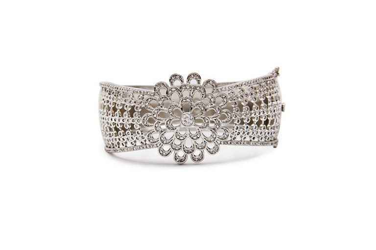Signity Diamonds Silver Broad Bracelet - Rent Jewels