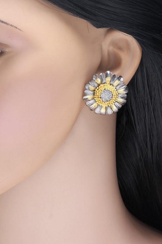 Victorian Black Gold Stud Earrings - Rentjewels