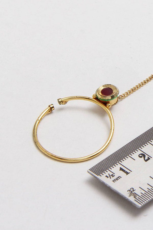 Gold Red Nose Ring – Non Pierced - Rentjewels