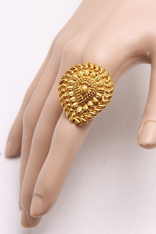 Gold Plated Tear Ring - Rentjewels