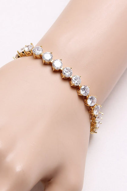 Signity Diamonds Gold Plated Tennis Bracelet - Rentjewels