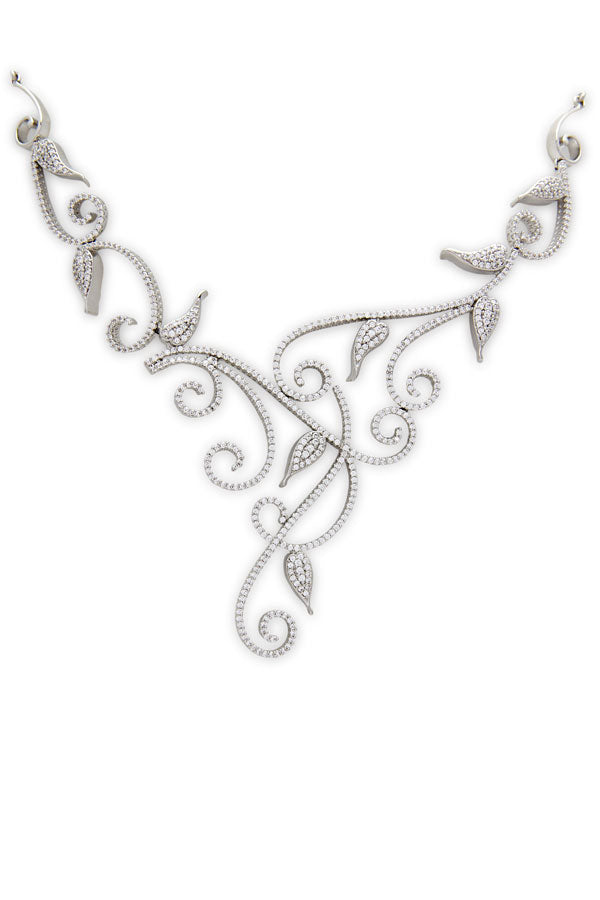 Asymmetric Signity Diamonds Necklace Set - Rentjewels