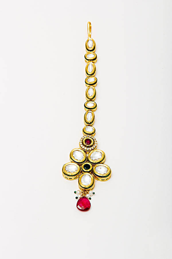 Exquisite Polki Kundan Necklace Set - Rentjewels