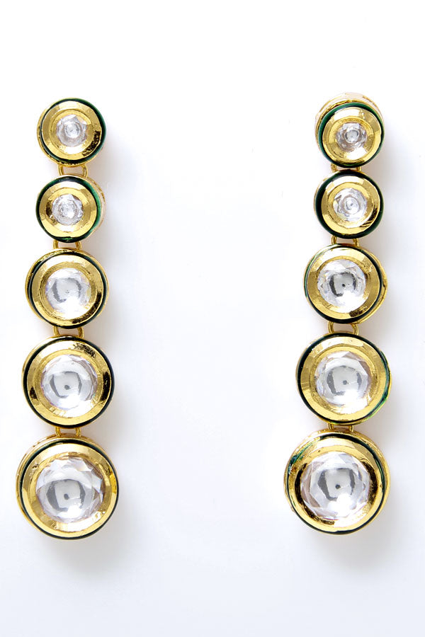 Classic Polki Kundan String Necklace Set - Rent Jewels