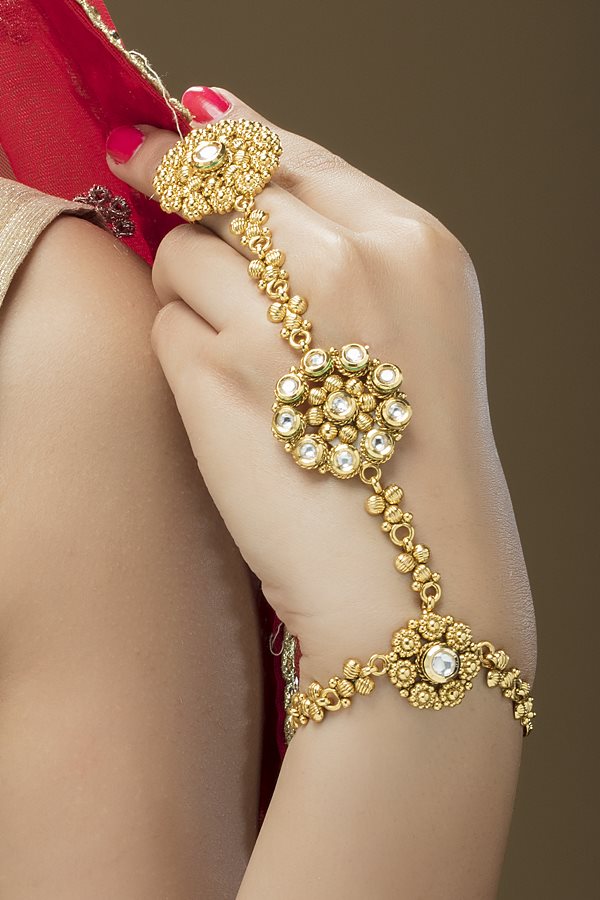 Fusion Gold Element Kundan Bridal Full Necklace Set