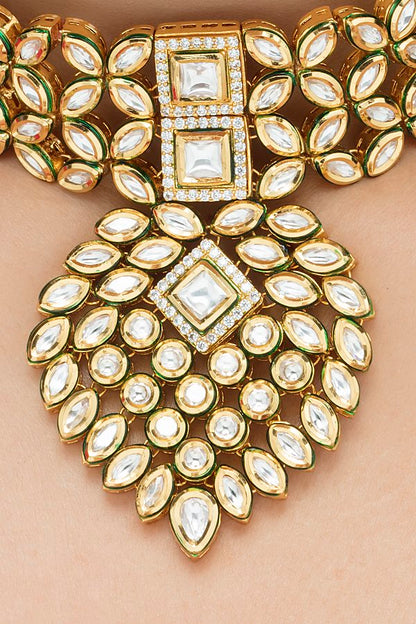 Handcrafted Polki Kundan Choker Necklace Set
