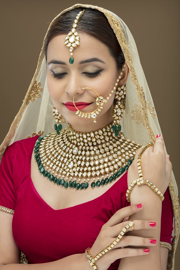 Green Kundan Heavy Choker Bridal Necklace Set