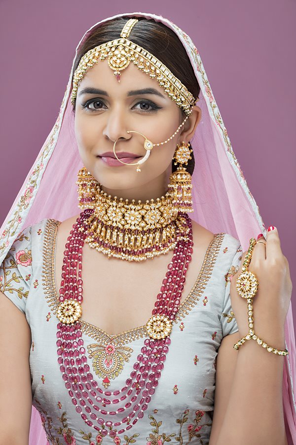 Anushka Pink Kundan Bridal Choker Necklace Set
