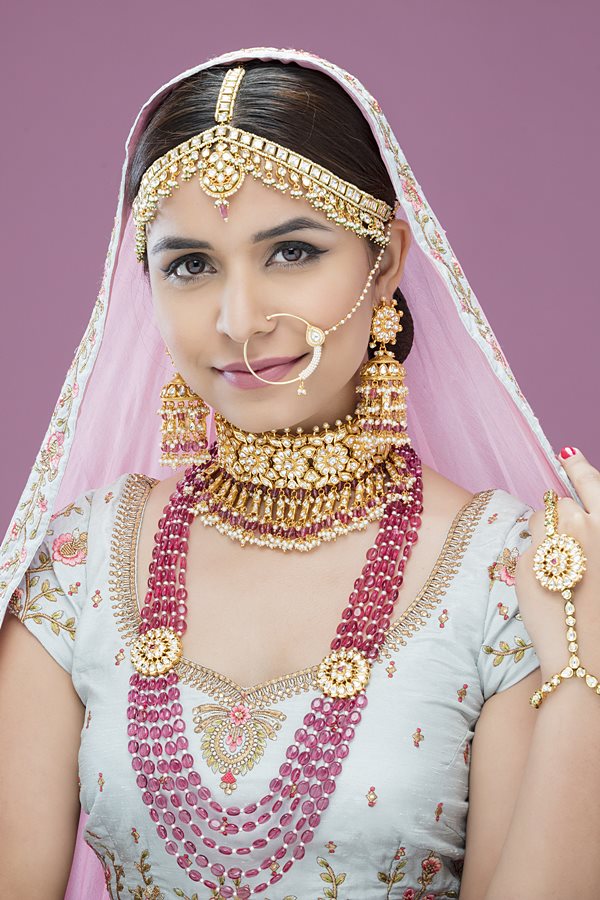 Anushka Pink Kundan Bridal Choker Necklace Set - Rent Jewels