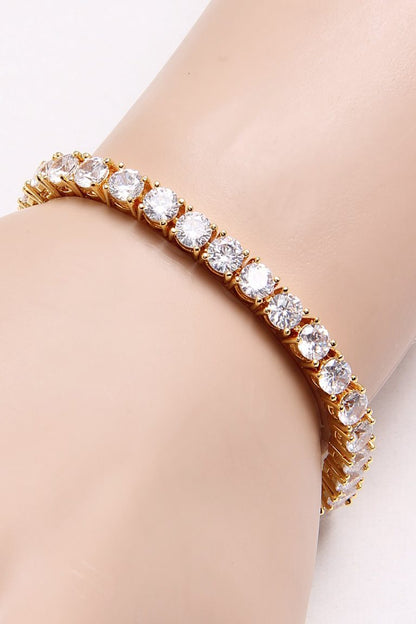 Signity Diamonds Gold Plated Tennis Bracelet