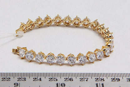 Signity Diamonds Gold Plated Tennis Bracelet - Rentjewels