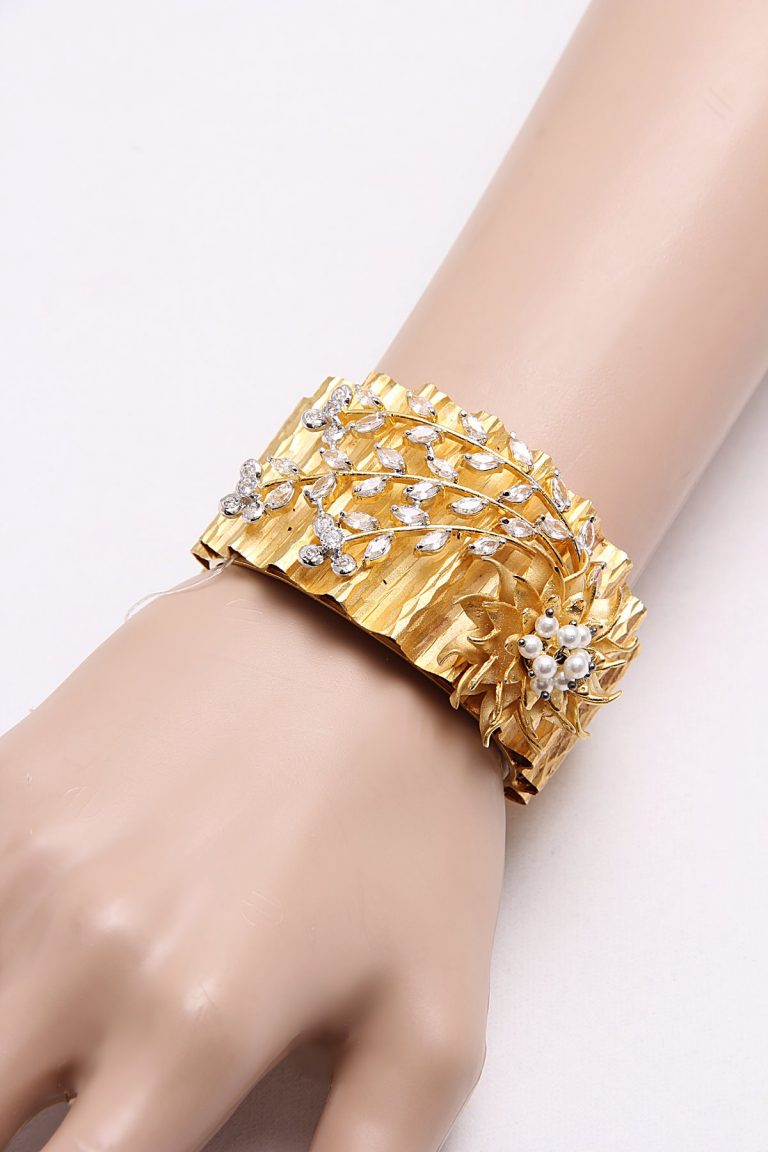 Designer Matt Gold Fusion Diamond Band Bracelet Bangle