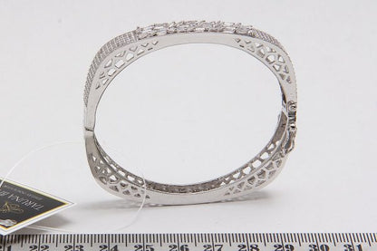 Elegant Signity Diamonds Silver Bangle Bracelet
