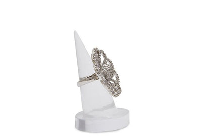 Flower Signity Diamonds Silver Cocktail Ring