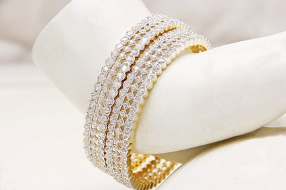 Classic CZ Diamonds Bracelet Kada Bangles Pair