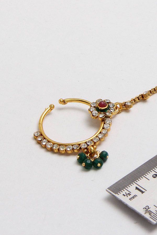 Kundan Pearls Nose Ring – Non Pierced - Rentjewels