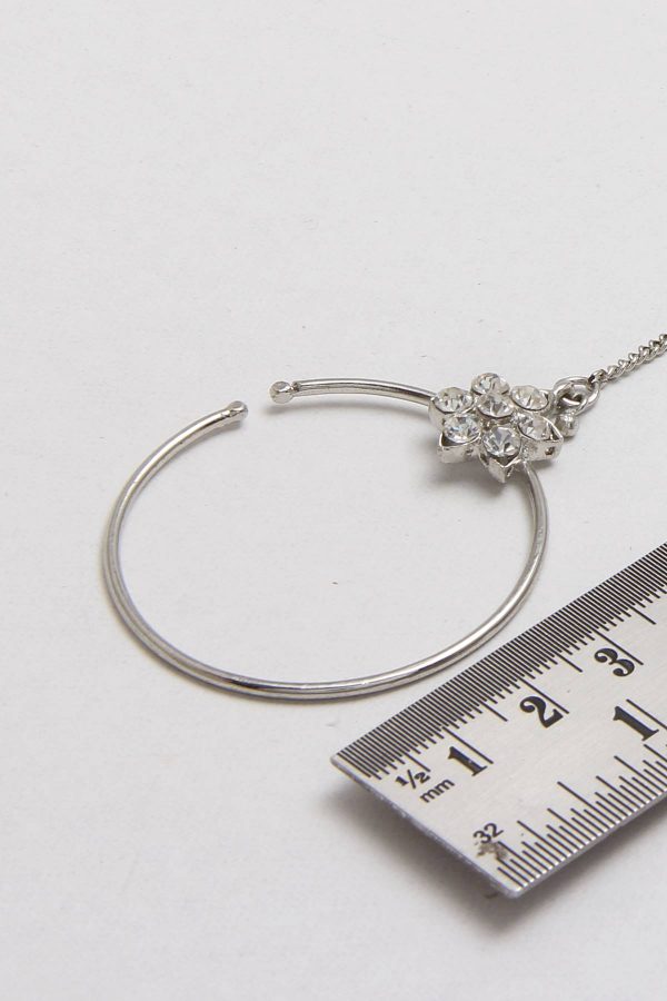 CZ Diamond Silver Nose Ring – Non Pierced