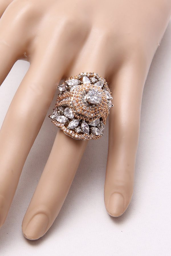 Rose Gold CZ Diamond Cocktail Ring