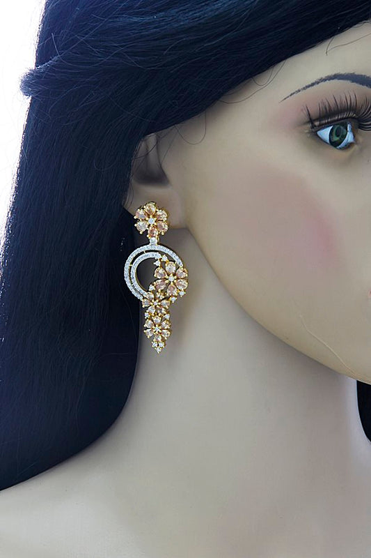 Fusion Swarovski Gemstone Long Earrings - Rent Jewels