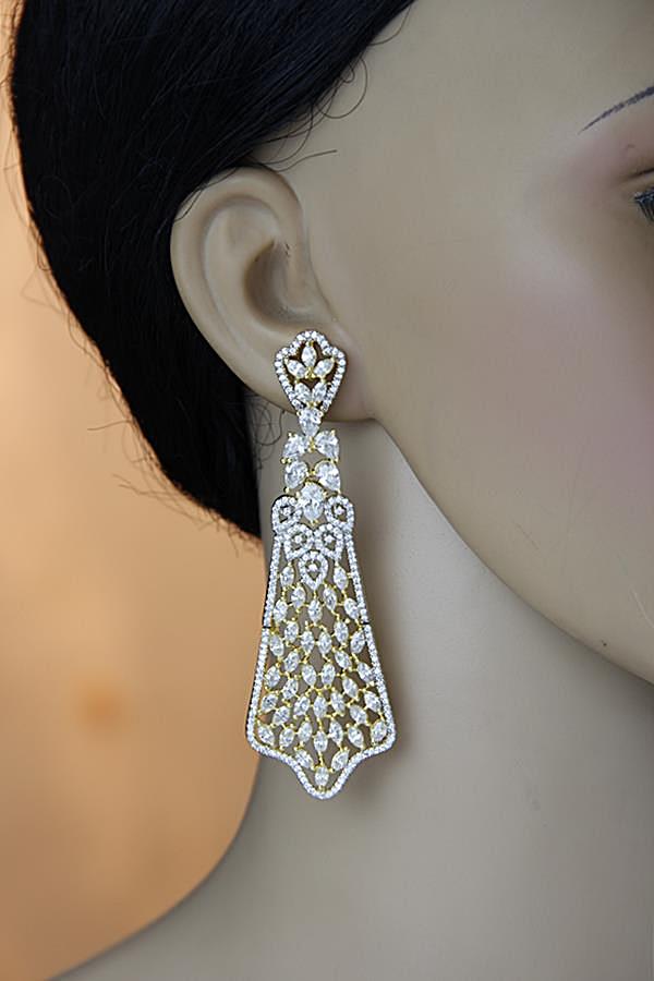2-Tone Signity Diamond Chandelier Earrings