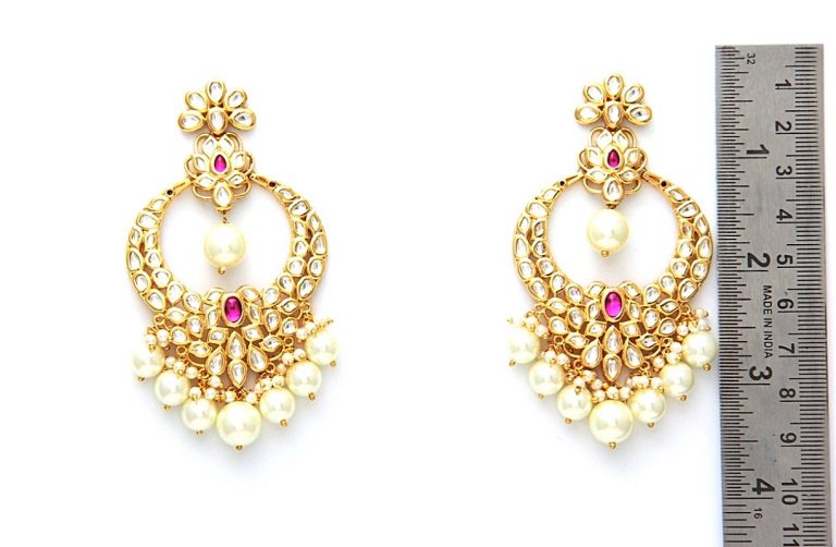 Intricate Fine Polki Kundan Dangle Earrings - Rent Jewels