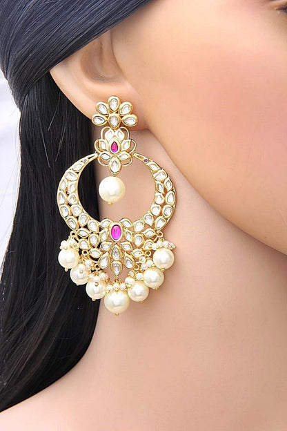 Intricate Fine Polki Kundan Dangle Earrings