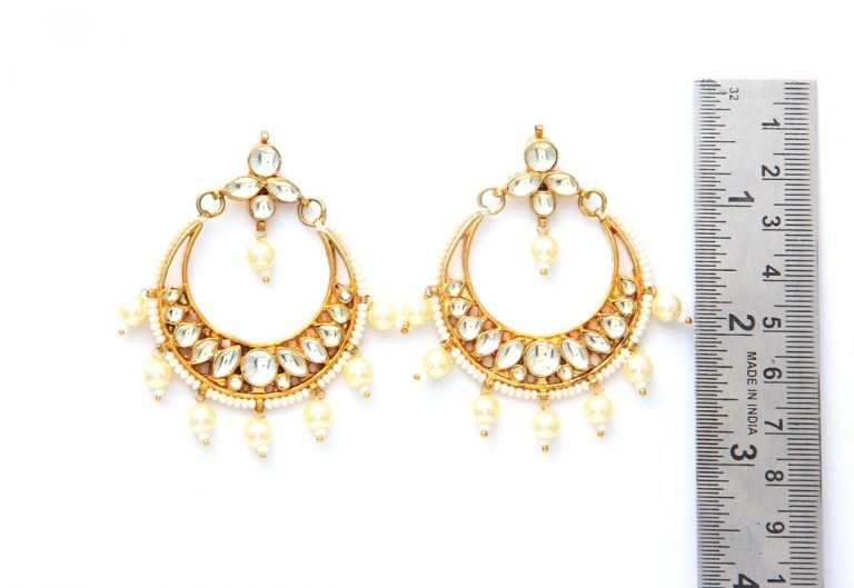 Delicate Kundan Chandbala Earrings - Rent Jewels