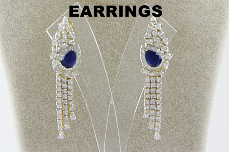 Layered Signity Diamonds Blue Swarovski Necklace Set - Rent Jewels