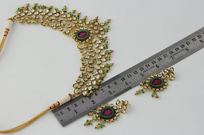 Elegant Fine Polki Kundan Necklace Set