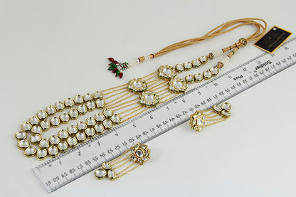 Uncut Kundan Layered Long Necklace Set
