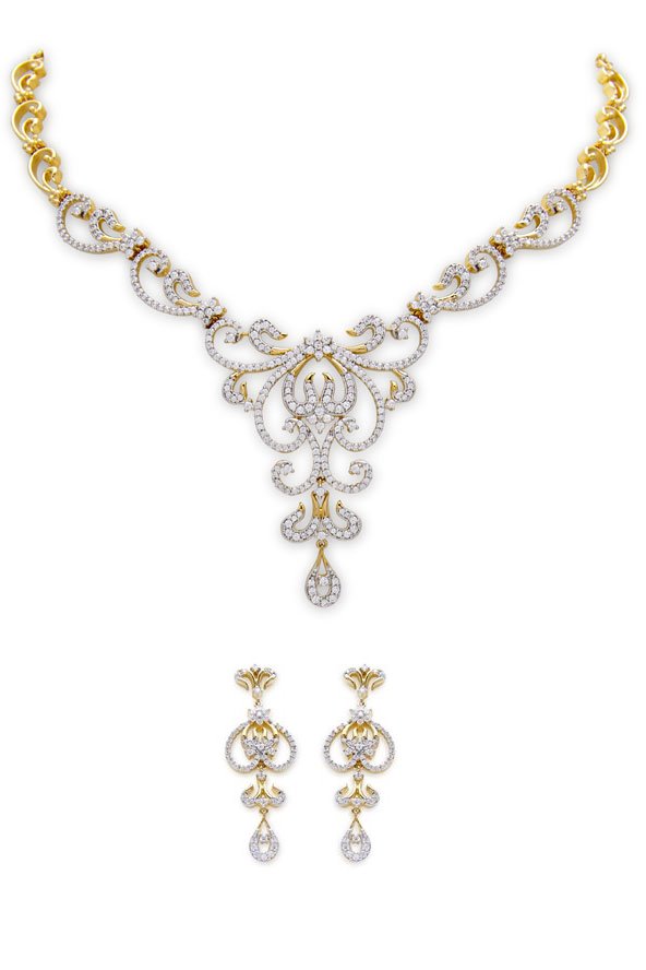 Signity Diamonds Nakshatra Necklace Set - Rentjewels