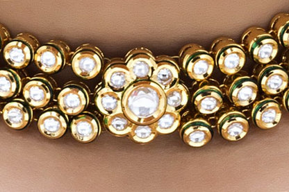 Polki Kundan Freshwater Pearls Choker Necklace Set