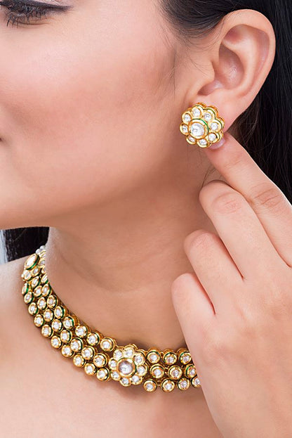 Innovative Freshwater Pearls Kundan Choker Necklace Set