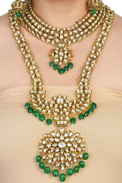 Elegant Kundan Bridal with Long Necklace Set and all accessories